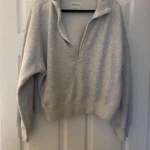 Abercrombie & Fitch gray Fleece Quarter-Zip